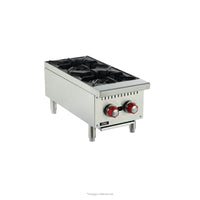 Cocina industrial de sobremesa a gas con 2 hornillas