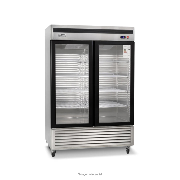 Congeladora Vertical 2 Puertas Vidrio 1400L Fan Cooling