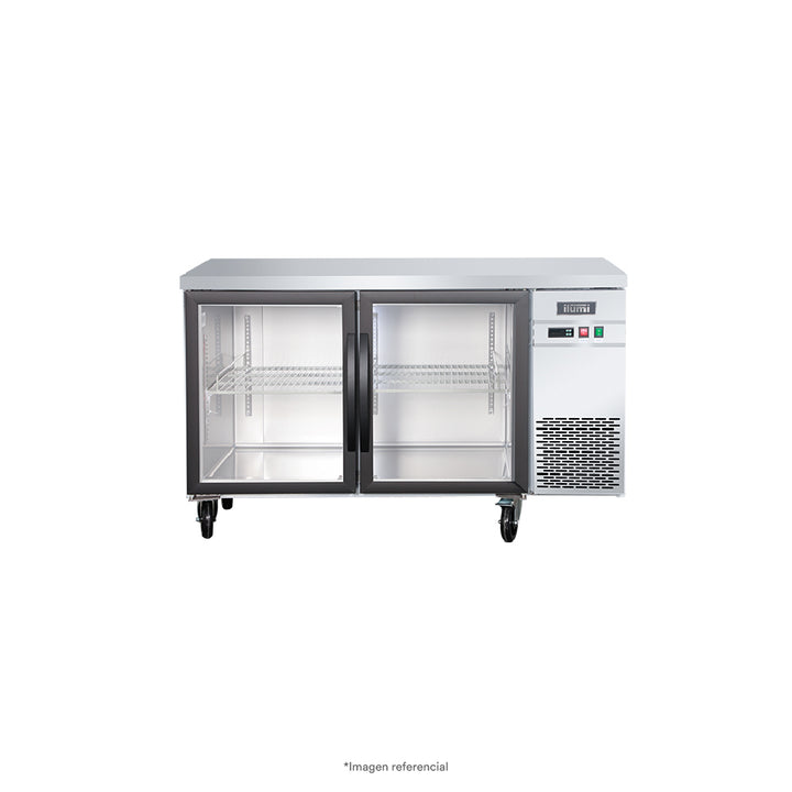 Mesa refrigerada con 2 puertas de vidrio