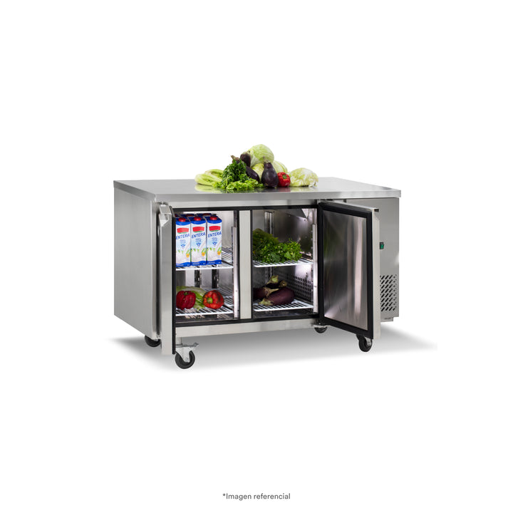 Mesa refrigerada de 2 puertas sólidas